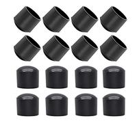 Amgiimor - 48 almohadillas antideslizantes para patas de sillas de mesa de 1,5 cm, color negro, para patas redondas, para muebles, cubiertas de goma de PVC, protectores de suelo de baldosas