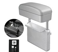 AMHIL Apoyabrazos Coche Caja Asiento, Soporte Codo Automóvil, Almacenamiento Reposabrazos Consola Central Cuero para Renault Trafic, Altura Ajustable Carga Inalámbrica,D/Grey