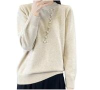 AMhomely Jersey de invierno floral para mujer, suéter grueso de gran tamaño con mangas de farol, J48 Beige, XXL