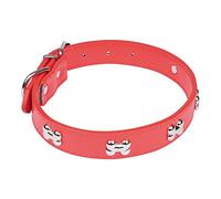 AMI CONFORT - Collar para Perro con diseño de Huesos de Piel sintética, 55 x 2,5 cm