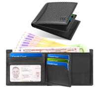 Amiable 2.0 Porte Monnaie Cartera para Hombre con Bloqueo RFID, 8 Porte Carte Credit, 2 Ventanas de Identificación, 1 Compartimento para Billetes, con Caja de Regalo, Negro, 10 Zoll