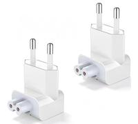 AmiCera 2 adaptadores de CA europeos, fuente de alimentación para MacBook, cargador de viaje, conector de repuesto, enchufe europeo para fuente de alimentación Apple compatible con MacBook, iPad, iPod