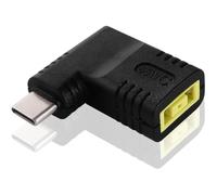 AmiCera Adaptador de 65 W PD USB C a Slim Tip, entrada rectangular a conector USB-C, adaptador de alimentación de ángulo recto de 90 grados, adaptador de carga USB tipo C para ordenador portátil