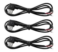 AmiCera Cable de 2 pines USB-A macho de 90 grados, cable de alimentación de 100 cm