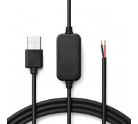 AmiCera Cable USB de 5 V a 12 V CC Boost con convertidor de voltaje, USB 2.0 macho a cable abierto, cable de alimentación USB para router, luces LED, mini ventiladores, cámaras, altavoces y