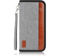 AmiCera Cartera de viaje, soporte para pasaporte familiar, color gris, gris, 25*13 cm, Bolsillo para identificación