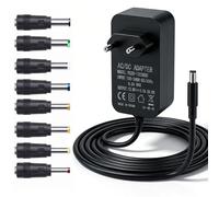 AmiCera Fuente de alimentación universal de 12 V 2 A, adaptador de corriente CA CC con 8 conectores CC, fuente de alimentación de 12 V con cable de 1,2 m, cargador de 100 - 240 V, 50 - 60 Hz, para