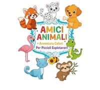 Amici Animali Avventura a Colori per Piccoli Esploratori libro da colorare per bambini con 50 animali.