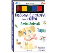 Amici animali. Disegna e colora con le dita. Dita colorate. Ediz. a colori. Ediz. a spirale. Con 5 inchiostri colorati per dita