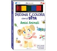 Amici animali. Dita colorate. Disegna e colora con le dita. Ediz. a colori. Ediz. a spirale. Con 5 inchiostri colorati per dita
