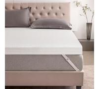 AMICLIBER Cubrecolchón de Espuma viscoelástica de Gel tamaño Queen de 3 Pulgadas, cubrecolchón refrescante con Funda extraíble, Suave y Alivio del Dolor y Transpirable, Certificado CertiPUR-US y