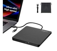 Amicool Reproductor Externo USB-C USB 3.0 de CD/DVD para portátil | +/-RW - Lector de CD/DVD portátil para computadora portátil, computadora de escritorio, Mac, MacBook, Windows 11/10/8