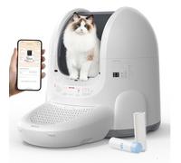 Amicura Cura 2 Arenero Gatos Autolimpiable con Reconocimiento 360° y Anti-Apretamiento, 65L Anti-Olor, Anti-Picadura, Control por App Inteligente, Arenero Automático para Gatos