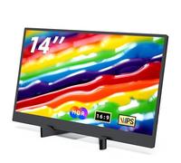 Amieipo Pantalla portátil para computadora portátil, 1080P de 14 pulgadas, pantalla de viaje ultrafina, con soporte, puerto USB tipo C, adecuada para portátiles, PC, teléfonos móviles, PS, Xbox