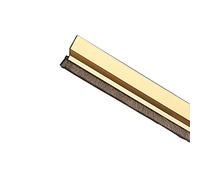 Amig 2054 - Burlete Modelo 2, Burlete adhesivo de sobreponer, Cepillo de pelo, Lámina de plástico entre la escobilla, 82 cm, Oro, Aluminio