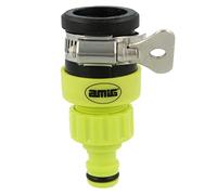 Amig - Adaptador de Manguera Universal - Con Tornillo de Mariposa de Acero Inoxidable - Compatible con la Mayoría de Grifos - Plástico ABS - Verde Pistacho