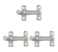 Amig - Aldabilla para Contraventana de Izquierda - 75 x 46 mm - Gancho para Puertas, Ventanas y Contraventanas - Cerradura de Interior y Exterior - Acero Inoxidable 18/8 Plateado Brillante