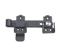 Amig - Aldabilla para Contraventanas Mod.50-130 x 86 mm - Cierre Interior para Reducir Ruidos y Corrientes de Aire - De Acero Acabado en Negro - Incluye tirafondos