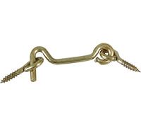 Amig - Aldabilla Retenida Dorada Mod. 5 con 2 Hembrillas de Acabado Latonado para Contraventanas · Diámetro Ø3,5 x 50 mm - Cierre de Seguridad Anti Golpes y Roturas para Ventanas