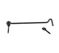 Amig - Aldabilla Retenida para Contraventanas Mod.7 - Ø 6 x 150 mm - Anclaje de Seguridad - Evita Golpes y Roturas - De Acero Acabado en Negro