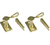 Amig - Aldabilla Tipo San Sebastián para Contraventanas Mod.12-50 x 25 x 20 mm - Cierre Interior para Reducir Ruidos y Corrientes de Aire - De Acero Latonado - Incluye tirafondos (Paquete de 2)