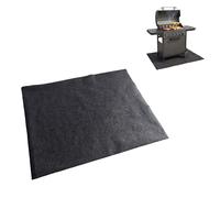 Amig - Alfombra Protectora para Barbacoa BBQ - Antimanchas, Impermeable y Antideslizante - Protección para Suelo contra Grasa, Aceite y Chispas - 100 x 120 cm - Poliéster-PVC - Negra