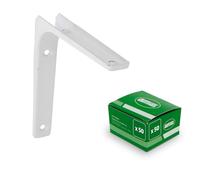 Amig - Ángulo de Acero para Estanterías - Pack de 50 Piezas - Soporta hasta 60 Kg - Fácil Instalación - Ideal para Hogar u Oficina - Acero-blanco, 75 x 75 mm