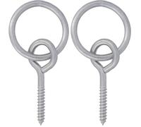 Amig - Anilla Con Hembrilla - Anilla Ø7 x 50 mm, Gancho Ø6,8 x 55 mm - Anclaje para Montaje en Pared o Techo - Punta de Tornillo - Para Colgar y Sujetar Objetos Ligeros - Acero Zincado (Paquete de 2)