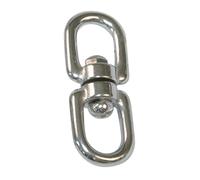Amig - Anilla giratoria de doble ojo para cuerdas, cadenas y mosquetones - Rotación 360° anti-enredos - Medidas Ø 3,8 x 50 mm - Acero inoxidable AISI 316 pulido - Color plata - Mod. 30140