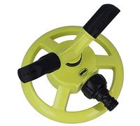 Amig - Aspersor Giratorio con 2 Boquillas - Para Sobreponer en el Césped | Ø150 x 110 mm | 2 Brazos Giratorios y Conector Rápido | Superficie hasta 34 m² | Plástico ABS | Verde Pistacho y Negro