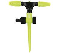 Amig - Aspersor Giratorio con 3 Boquillas - Pincho para Clavar en el Césped - Ø200 x 230 mm - 3 Brazos Giratorios y Conector Rápido - Superficie hasta 78,5 m² - Plástico ABS - Verde Pistacho y Negro