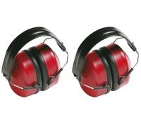 Amig - Auriculares Plegables Rojos Protectores Auditivos de Atenuación para Nivel de Ruido Medio - Alto · 30 dB. - Muy Cómodos, Adecuados para Uso Profesional o Doméstico (Paquete de 2)
