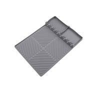 Amig - Bandeja de Silicona para Rejilla Lateral de Barbacoa - 40 x 29 cm - Gris - Tapete para Herramientas de Barbacoa - Fácil Limpieza - Mod. AM14