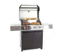Amig - Barbacoa de Gas XXL Fireplus GRILL-2 5F - 139 x 55 x 115 cm - Superficie de Cocción 70x41,5 cm - Con Termómetro, Estante Lateral, Armario y Ruedas con Freno - Parrilla de Hierro Fundido - Negro