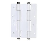 Amig - Bisagra de Acción Doble - 180 x 133 x 4 mm - Cantos Cuadrados - Cierre Automático y Regulación de la Potencia - Incluye Llave Allen - Puertas con 35 mm Espesor Máximo - Aluminio Blanco