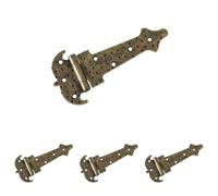 Amig - Bisagra de Acero Reforzada 554-150 - Estilo Forja Decorativa - Fácil Instalación - Ideal para Puertas Rústicas y Muebles, Cuero, 150 mm, Acero Aleado (Paquete de 4)