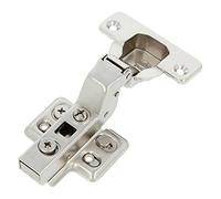 Amig - Bisagra de cazoleta Hidráulica - Superacodada con pestillo - Ideal para muebles de cocina, armarios o puertas - Ø35 mm - Acero Niquelado - Color: Plateado - Apertura de 110º