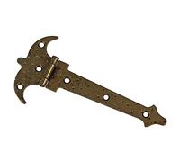 Amig - Bisagra de dos Palas Mod. 551 de Acero con Acabado Cuero Estilo Forja para Puertas Abatibles Lisas de Entrada y Paso Exteriores e Interiores, y Armarios - 120 x 73 x 1,5 mm