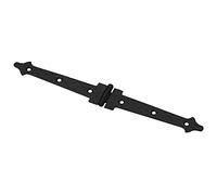 Amig - Bisagra de dos Palas Negra Mod. 552 - Estilo Forja para Puertas Abatibles Lisas de Entrada y Paso Exteriores e Interiores, y Armarios - Acero Acabado - 240 x 30 x 1,5 mm