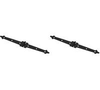 Amig - Bisagra de dos Palas Negra Mod. 552 - Estilo Forja para Puertas Abatibles Lisas de Entrada y Paso Exteriores e Interiores, y Armarios - Acero Acabado - 240 x 30 x 1,5 mm (Paquete de 2)