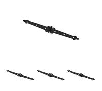 Amig - Bisagra de dos Palas Negra Mod. 552 - Estilo Forja para Puertas Abatibles Lisas de Entrada y Paso Exteriores e Interiores, y Armarios - Acabado en Acero - 180 x 22,5 x 1,5 mm (Paquete de 4)