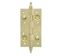 Amig - Bisagra de Seguridad | 150 x 82 x 3 mm | Cantos Cuadrados | Con Remate Decorativo | Sujeta Puertas de Entrada con Firmeza | Acero Latonado Barnizado