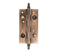 Amig - Bisagra de Seguridad - 150 x 82 x 3 mm - Cantos Cuadrados - Con Remate Decorativo - Sujeta Puertas de Entrada con Firmeza - Acero Bronceado