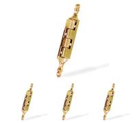 Amig - Bisagra latonada para Armarios, Zamak, 79 X 40 mm, Desmontable, Resistente a la corrosión y Duradera, Fácil de Instalar (Paquete de 4)