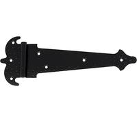 Amig - Bisagra Reforzada de Acero 554 - Estilo Forja Decorativa para Puertas Rústicas - Fácil Instalación - Incluye Tornillos, Negro, 200x2mm, Acero Aleado