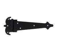 Amig - Bisagra Reforzada - Dos Palas - Negro - Acero punteado - Estilo: Rústico - Forja para Puertas Abatibles Lisas - Entrada y Paso Exteriores e Interiores, y Armarios - Medidas: 300 x 131 x 2 mm