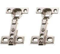 Amig - Bisagra - Tipo Cazoleta - Recta y Fija - Ø 26 mm - 2 Unidades - Máxima Resistencia y Duración - Apertura de 110 º - Fijación Oculta para Puertas de Muebles y Armarios - Acero Plateado