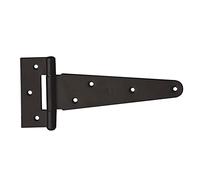 Amig - Bisagra Tipo T Plateada de Acero con Acabado Negro Mate para Puertas Abatibles Lisas de Entrada y Paso, de Interior y Exterior y Armarios - 155 x 88 mm | Montaje Fácil y Rápido