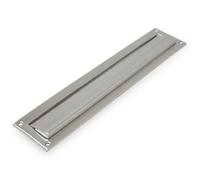 Amig - Bocacartas buzón INOX Plateado Mod. 2 - Solapa para Paredes o Puertas - Recogecartas con Tapa de Acero Inoxidable - 342 x 73 mm - Medida Boca: 312 x 43 mm - Color Plateado - Ranura para Cartas