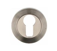 Amig - Bocallave - Mod. 3Z - Ø52 mm - 10 mm de Ancho - Embellecedor Redondo para Cerraduras - Compatible con Cilindro Europerfil - Zamak Plateado Mate